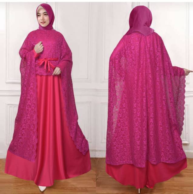 Zalina Maxi Cape Brukat Premium Fashion Muslim Wanita