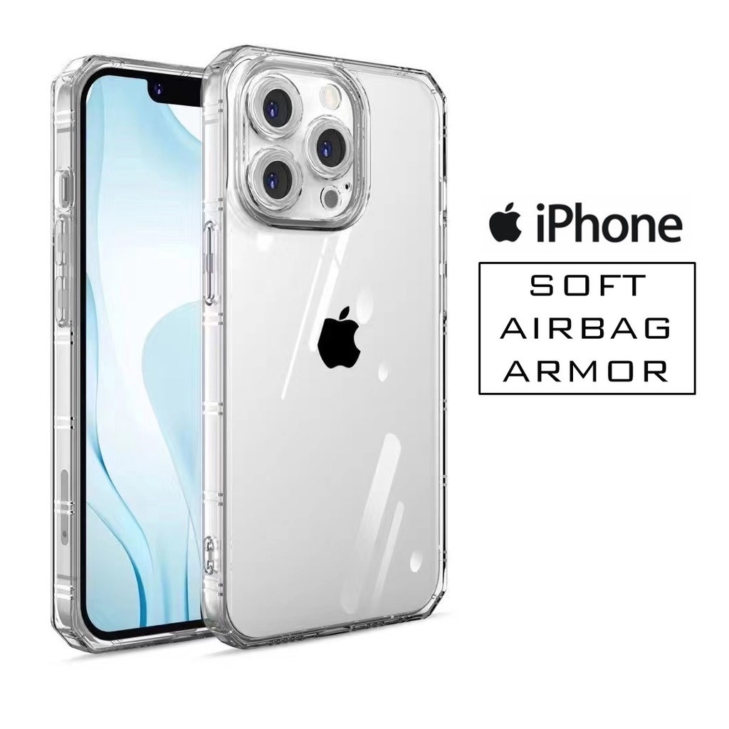 soft case airbag iphone 11 12 13 6 7 8 6  7  8  x xr xs pro max promax plus clear case airbag armor 