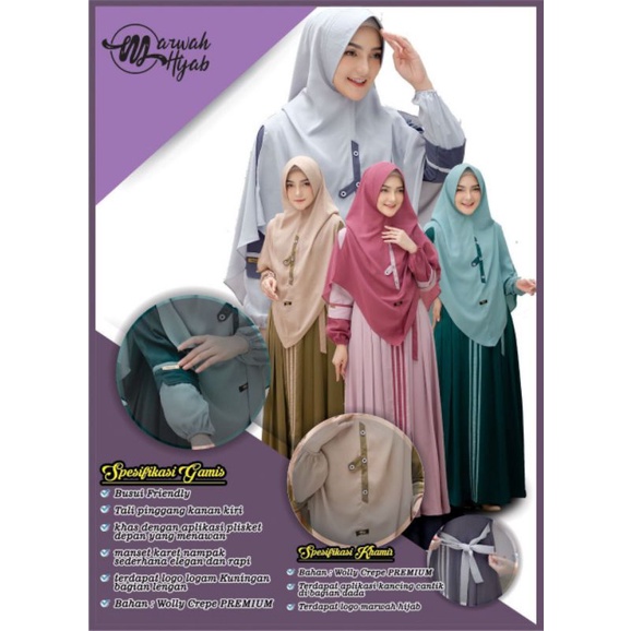 Set gamis khumaira by marwah hijab