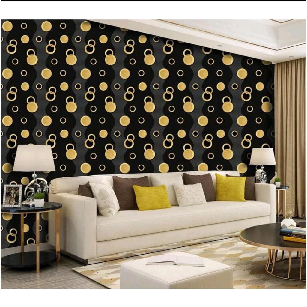WALLPAPER MOTIF BULAT GOLD LATAR HITAM