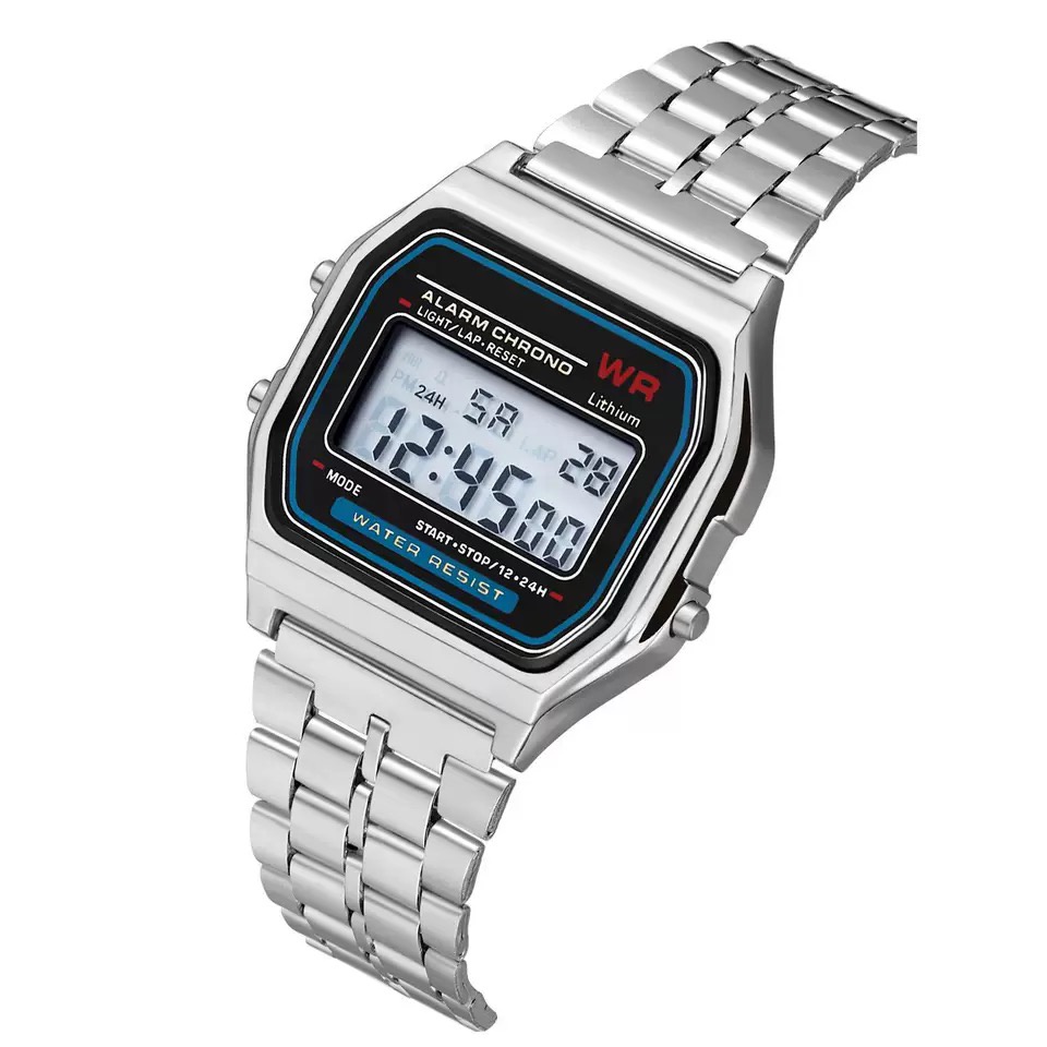 ［ready stock］Jam tangan rantai segi digital jam pria wanita rantai mural s1027