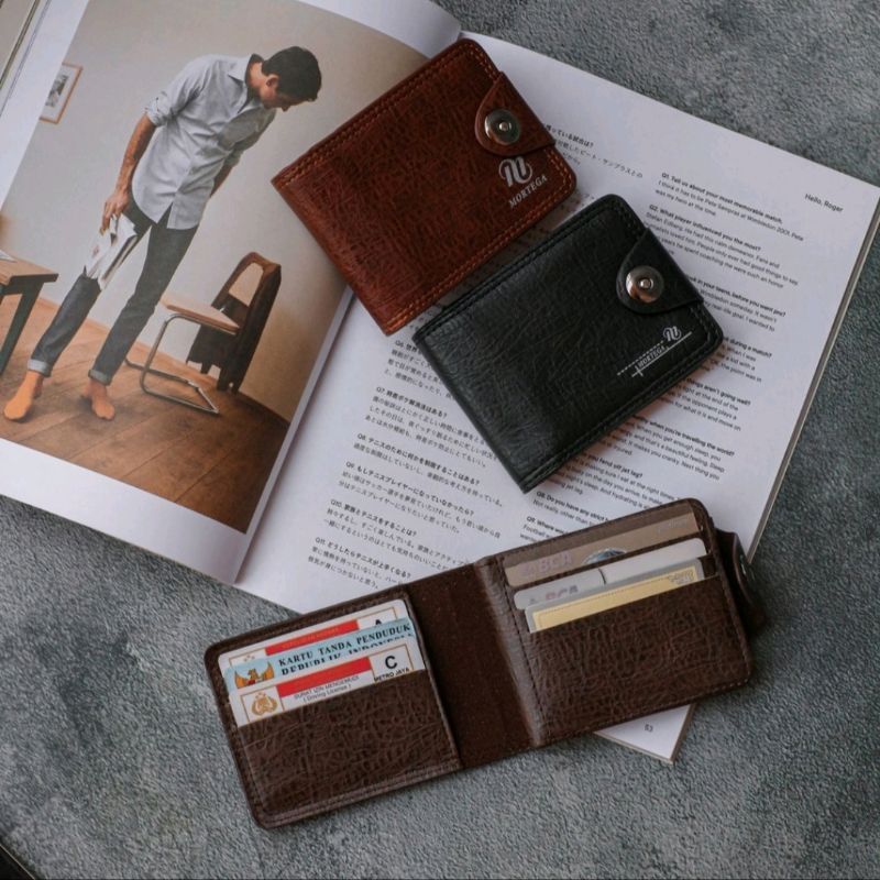 Dompet Pria Lipat Mortega Kancing M-8402 || Dompet Kukit PU Import-3