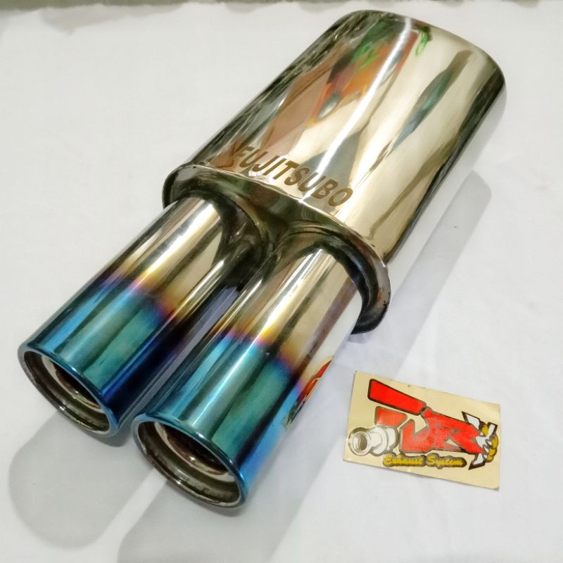 Knalpot Mobil FUJITSUBO CABANG STENLISS BIRU Ayla, Agya, Jazz, Brio, Calya, Mobillio, Xpander