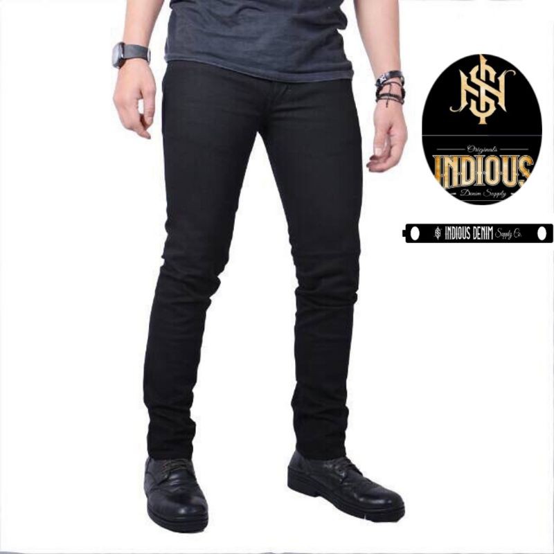 AIRBLACK DENIM TERLARIS / 784 VICTORY celana jeans black panjang skinny semi slimfit cowo / cowok /