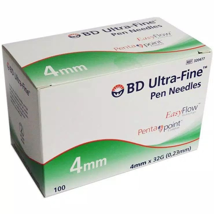 New BD Ultra-Fine Pen Needles 4mm (1 box isi 100 pcs)