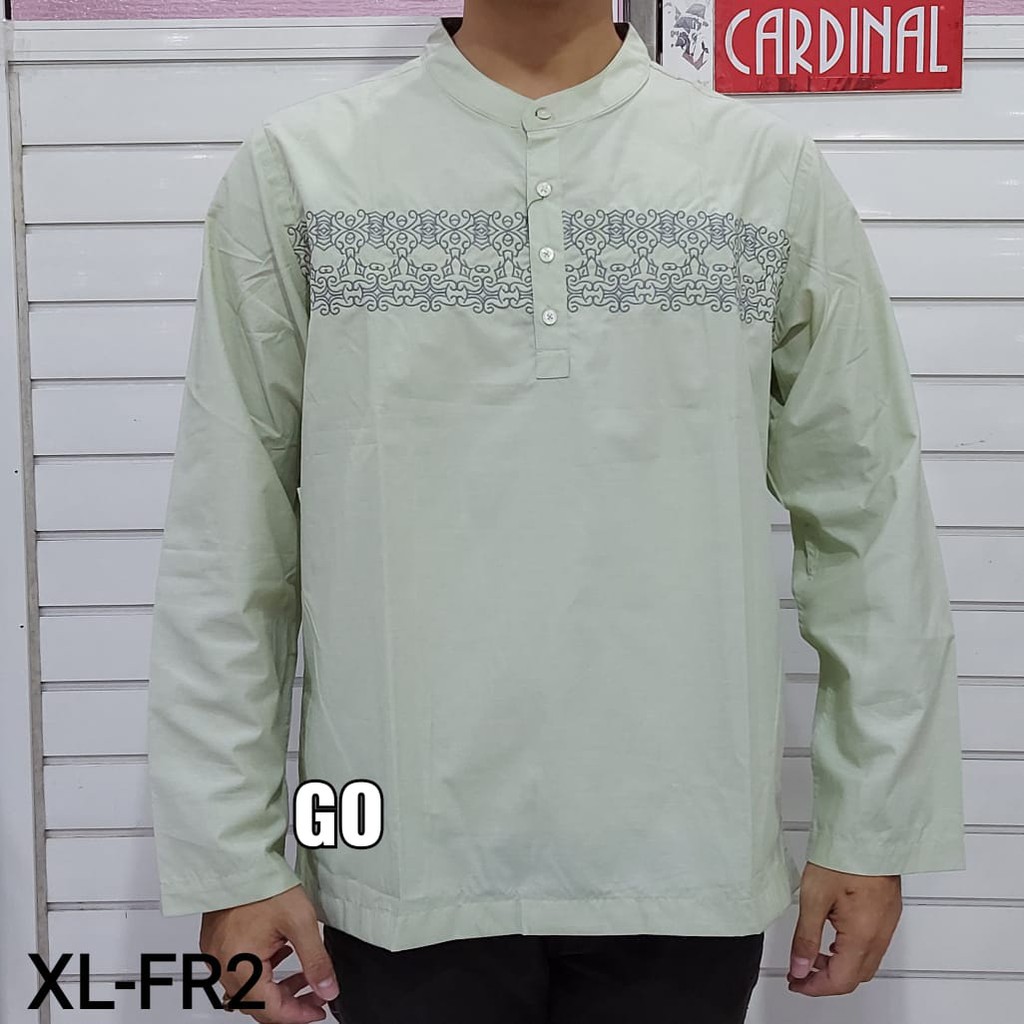 gos XL-FR CARDINAL KEMEJA KOKO/TAQWA FORMAL Reguler Pakaian Pria Muslim Lengan Panjang