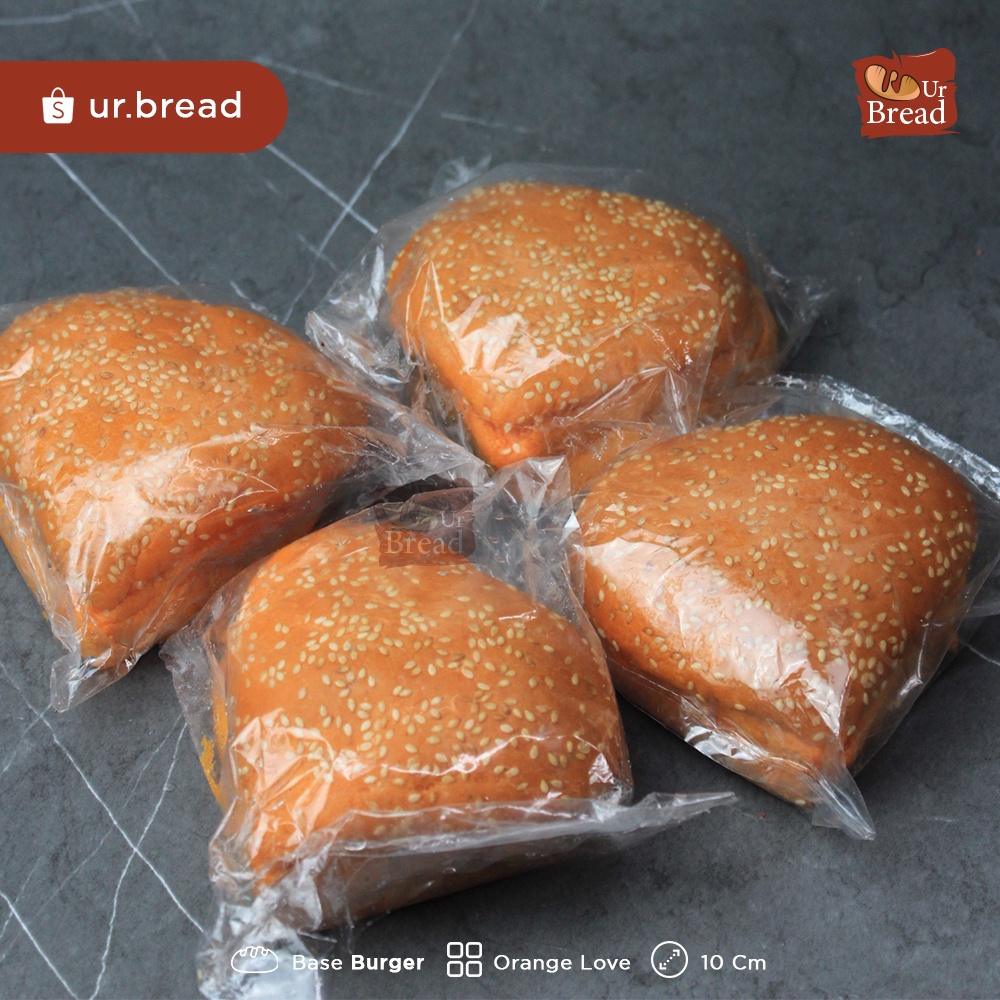 Roti Burger Love Jingga 10cm | Base Burger Love 10cm Orange