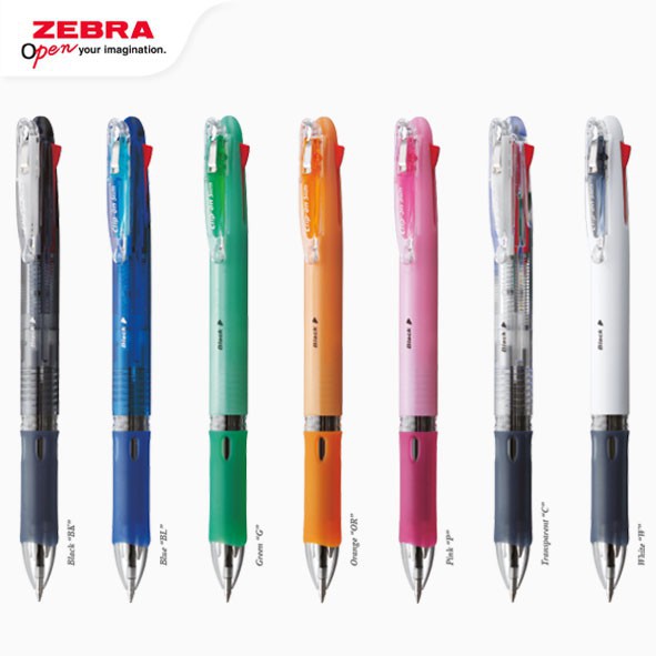 

Pulpen ZEBRA Clip-on Slim 4C / 4 in 1 Pena / 4 Warna Ballpoint Merah Hitam Biru Hijau