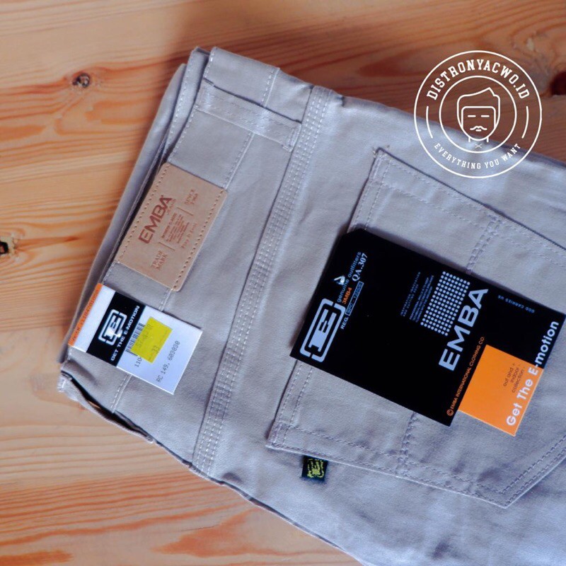 Celana Panjang Emba Casual Cream Grade Ori Pria Cowok Laki-laki