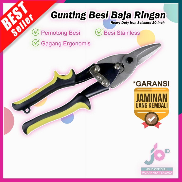 

Gunting Besi Baja Ringan Flat Baja Heavy Duty Iron Scissors 10 Inch