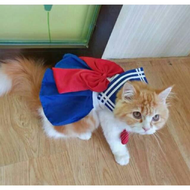 Dress sailormoon original lucu untuk kucing dan anjing / baju kucing murah size S M L XL