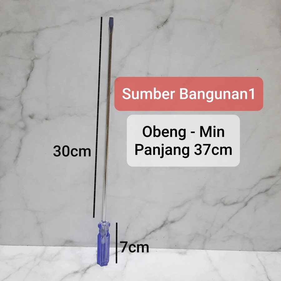 Obeng Min - Panjang 30cm obeng 5mm minus 30 cm magnet 5 mm