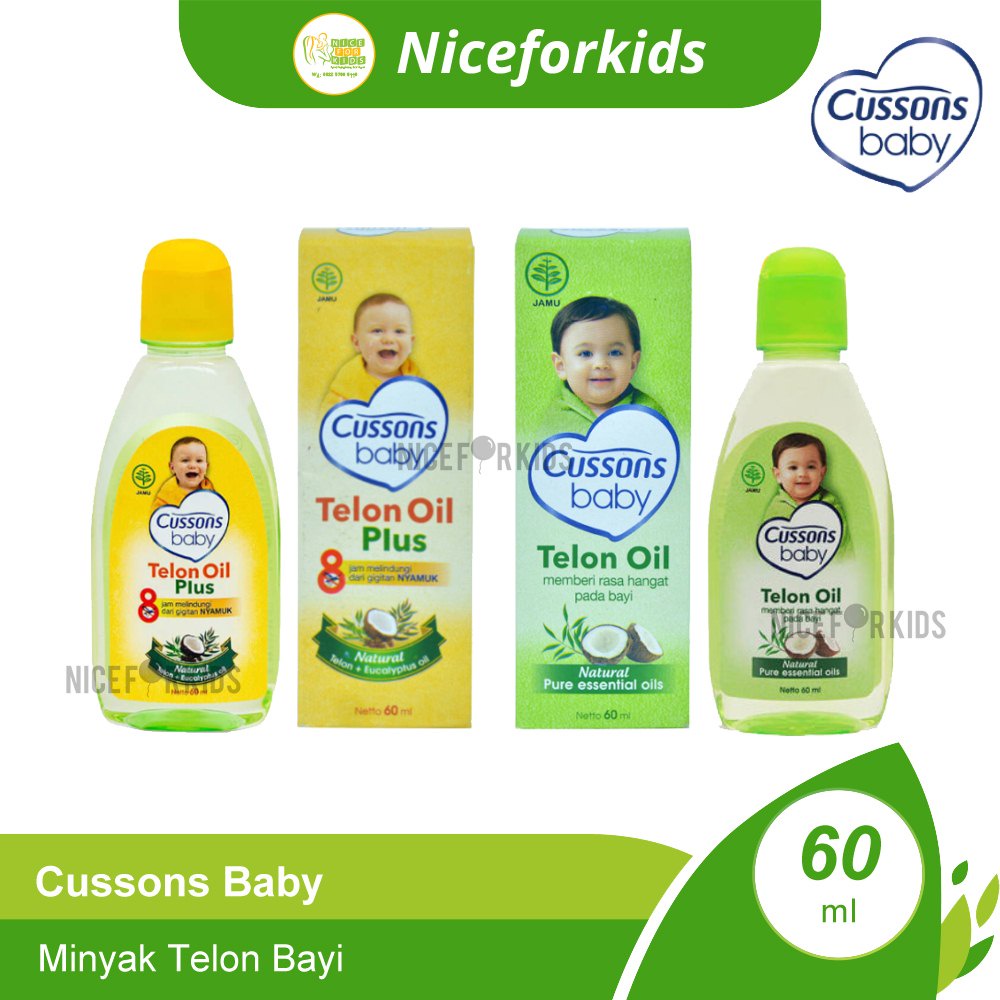 Cussons Baby Telon Oil 60ml / Telon Oil Plus 60ml / Minyak Telon Bayi