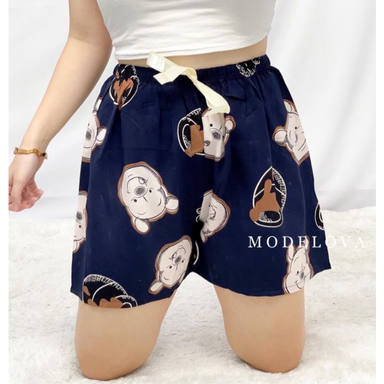 MDLV ~ Celana Pendek Santai Hot Pants Cartoon Disney Celana Pendek Wanita Katun