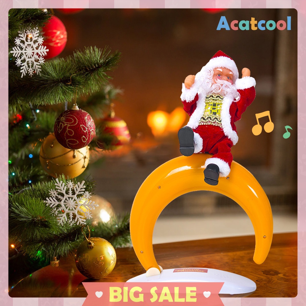 Electric Flip-over Santa Claus Toys with Music Dancing Xmas Ornaments Gift