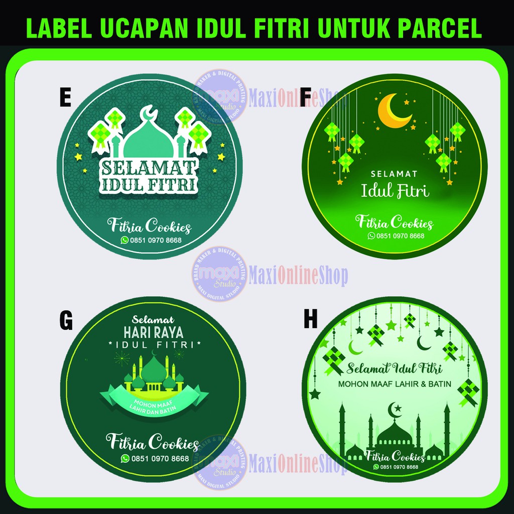 

Print Stiker/Hang Tag Bulat Custom Parcel Gift Kado Ucapan Lebaran