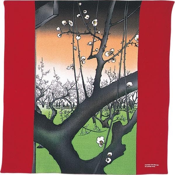 

✨ BISA COD ✨ Yawaragi Furoshiki The Plum Garden At Kameido Dark Red 80114-043