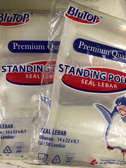 Plastik Pp Klip Standing Pouch Seal Lebar Ukuran 14 Cm X 22 Cm