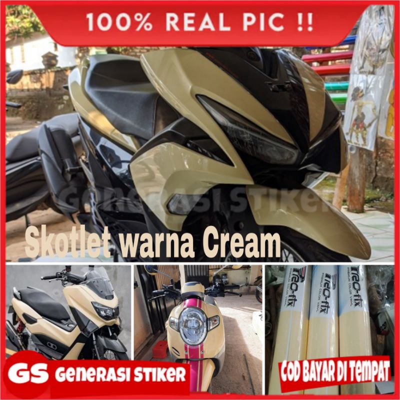 Scotlite Stiker Skotlet Warna Cream Skotlet Motor Warna Krem Beige Skotlet Motor Scoopy