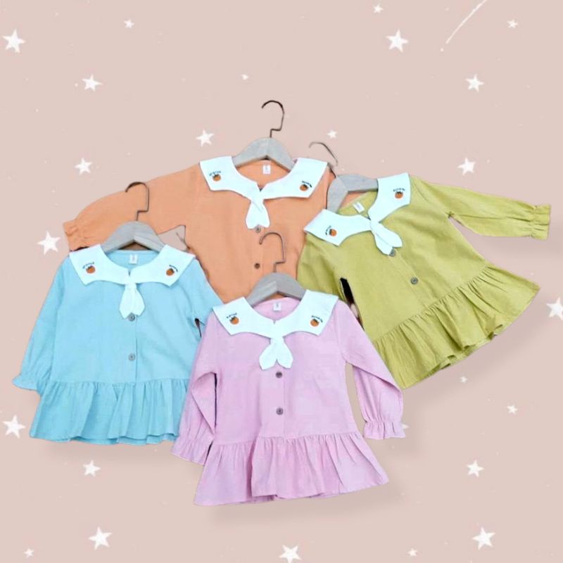Dress bayi model mermaid / dress katun anak perempuan button dress kancing / baju baby import