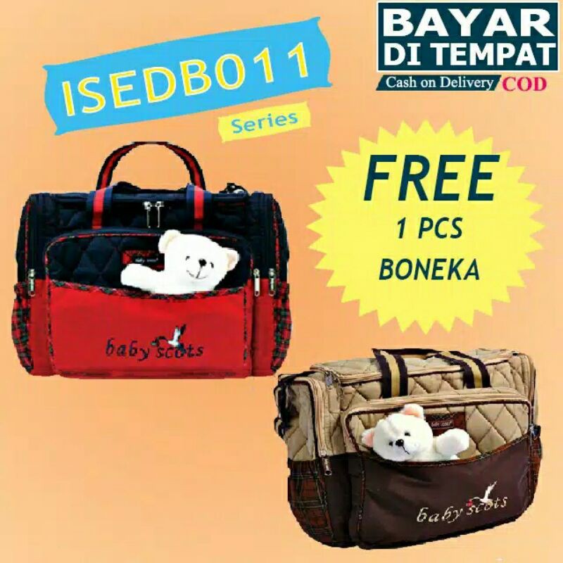 Baby Scots Tas Perlengkapan Bayi Ukuran Besar Free Boneka Bear Besar