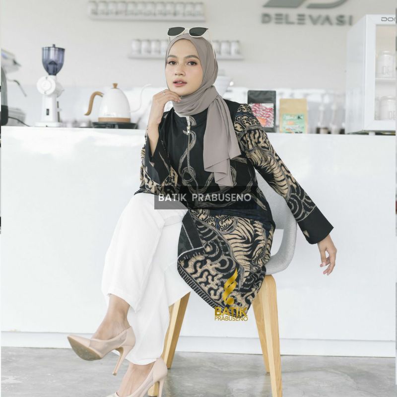 Tunik Sembadra batik prabuseno printing tulis original solo jogja kalimantan seragam kantor arisan m