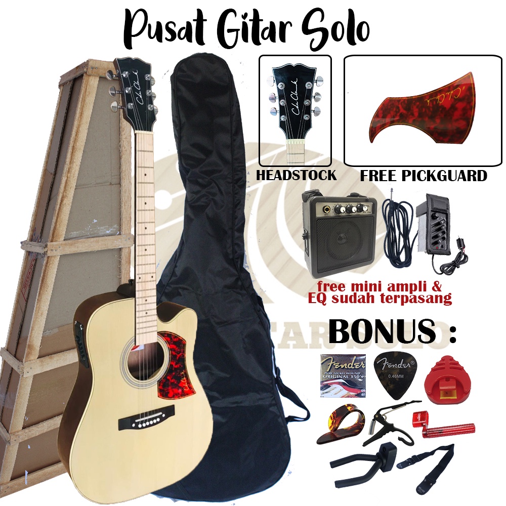 Gitar Cole Clark Akustik Elektrik 7545R Neck Utuh