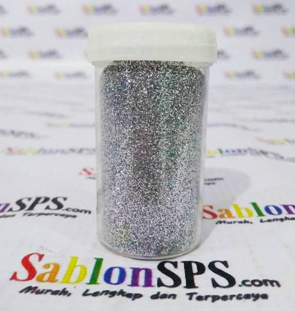 Bubuk Gliter Perak / Silver Glitter Powder 10gr Cup Besar