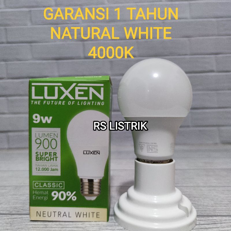 LUXEN CLASSIC LAMPU LED BULB 9W NATURAL WHITE 4000K SNI BAGUS GARANSI