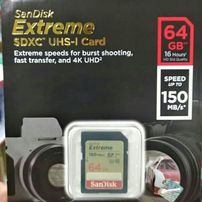 MEMORI KAMERA SD SDHC CARD SANDISK EXTREME 64GB