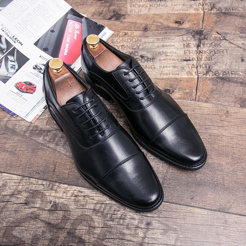 COD Kulit Asli Sepatu Pantofel Pria Hitam Oxfords Pernikahan Pantofel Tali Sepatu Formal PDH Fantofel Sepatu Kerja Kantor 162