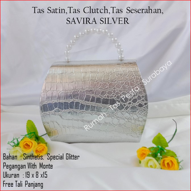 Tas Satin,Tas Clutch,Tas Seserahan,SAVIRA SILVER