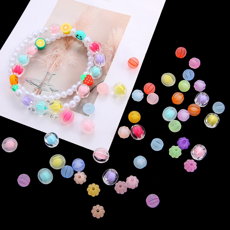 Manik-Manik Bening Frosted Warna-Warni Membuat Perhiasan Handmade Diy