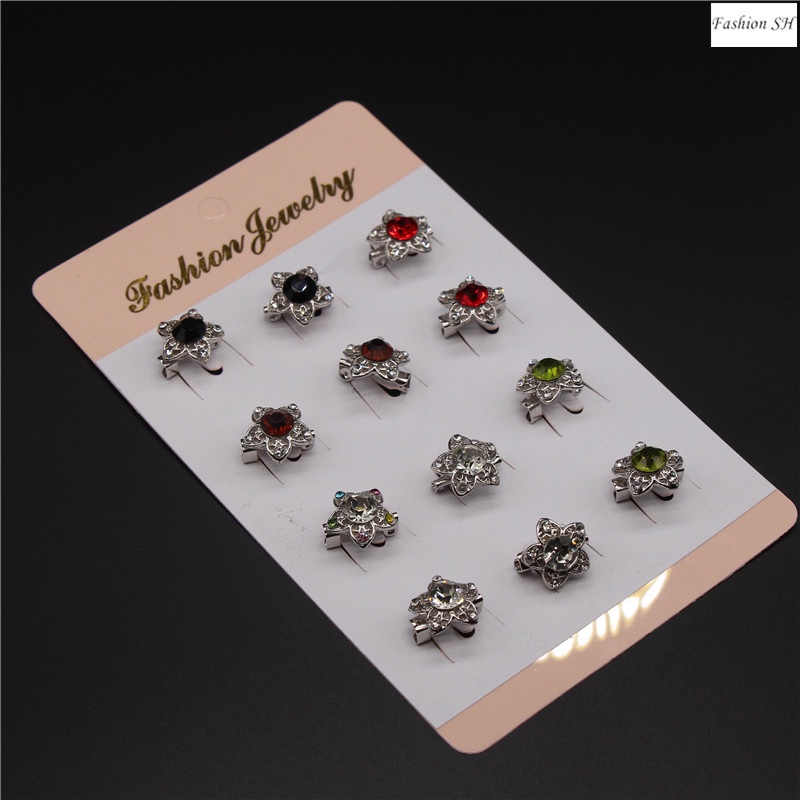 Bros pin Bentuk Bintang Hias Berlian Imitasi Untuk Aksesoris scarf Wanita M70020