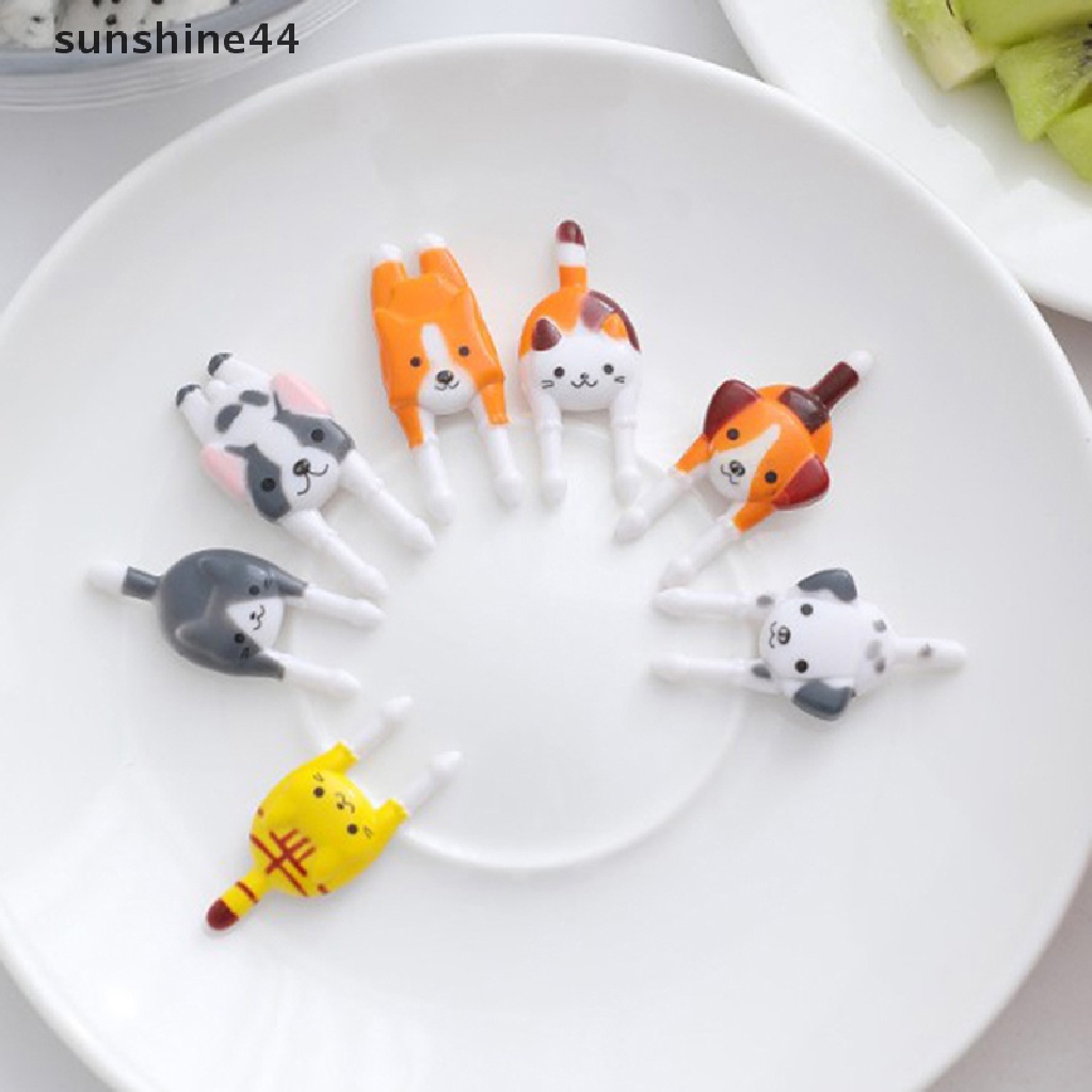 Sunshine 7Pcs / set Garpu Buah / Snack Bentuk Binatang