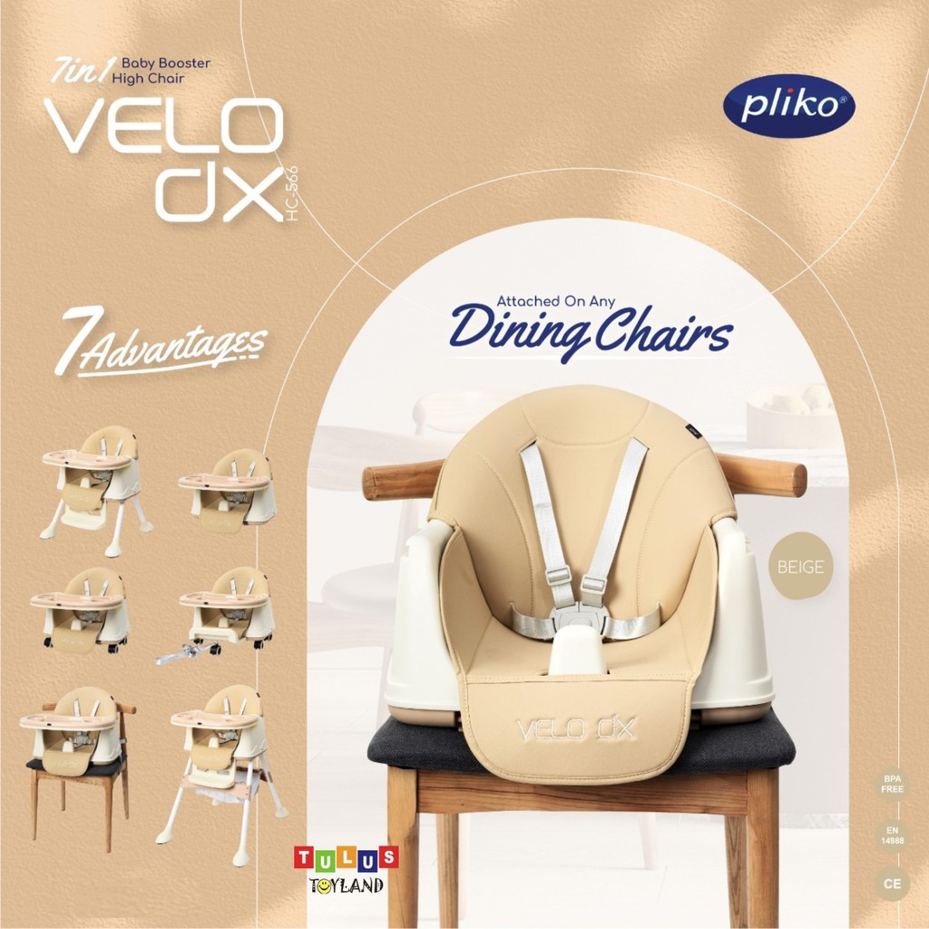 Kursi Makan Anak Pliko VELO DX 7 in 1 Baby Booster High Chair 7in1 multi fungsi baby seat highchair ride on