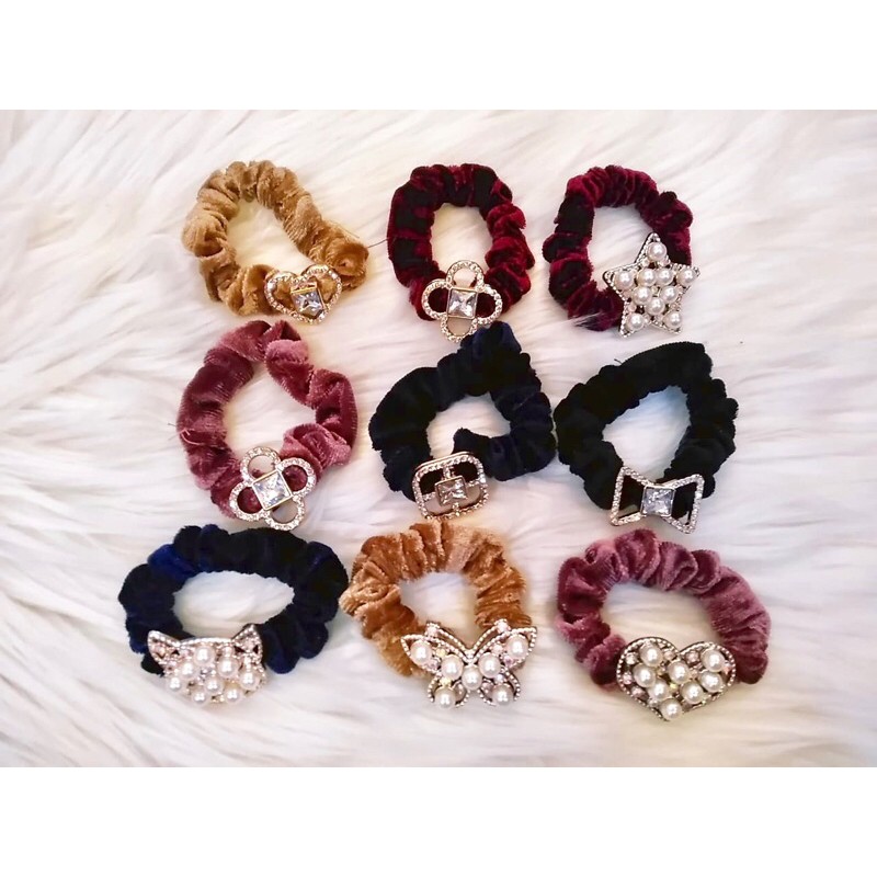 Karet rambut velvet elastis kunciran rambut velvet bludru