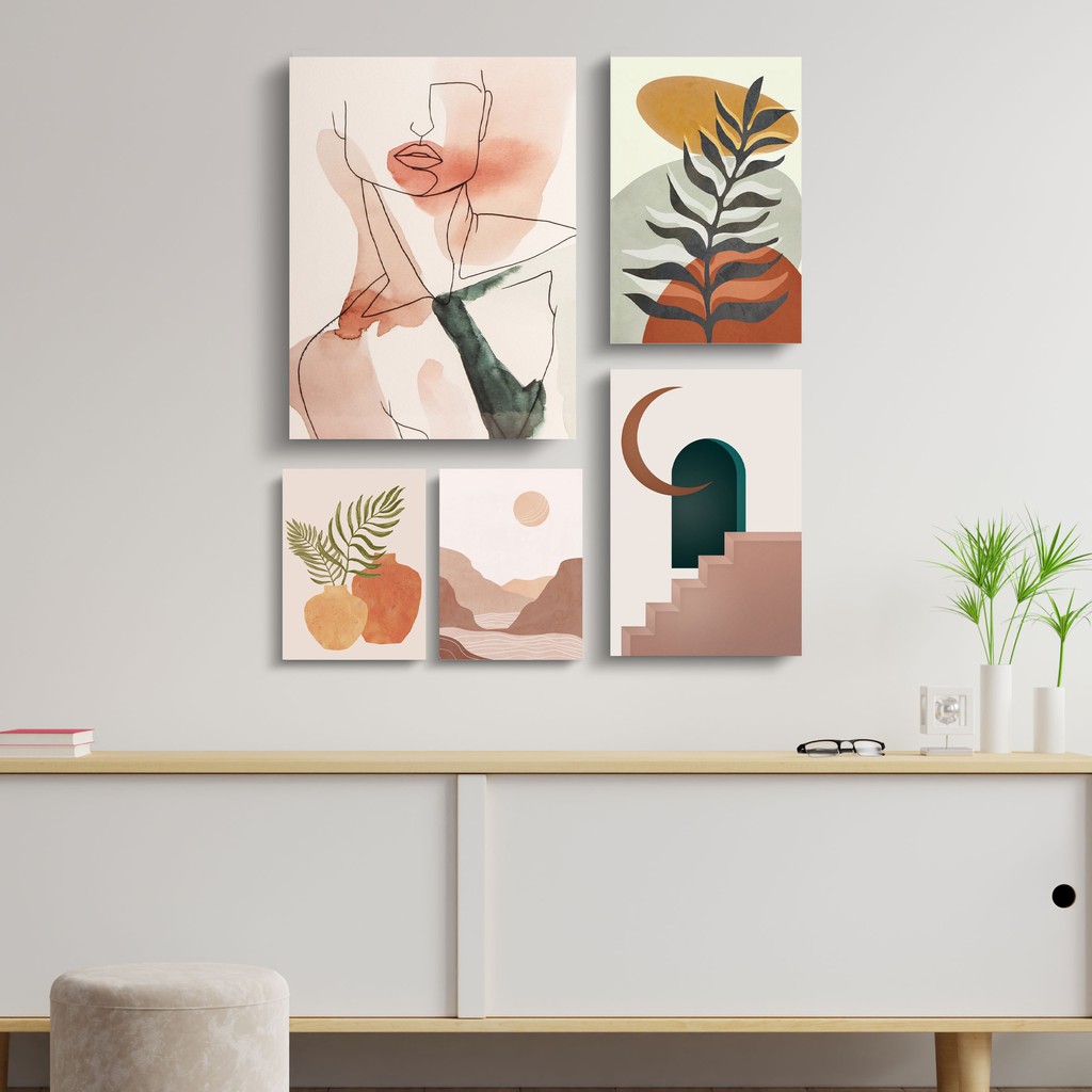 1 SET WALL DECOR HIASAN PAJANGAN DINDING BOHO SCANDINAVIAN ABSTRACT PAJANGAN HIASAN DINDING ESTETIK Shopee Indonesia