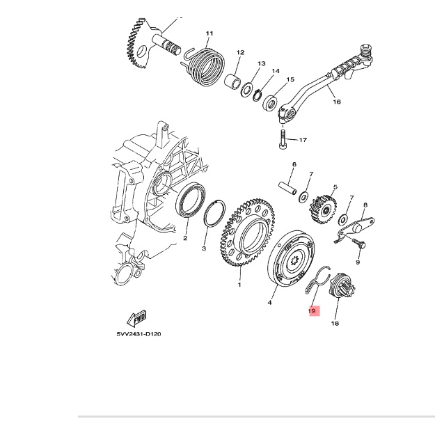 CLIP KLIP GIGI SELAH ENGKOL STATER MIO J M3 S Z SOUL GT FINO FI XRIDE 115 GEAR 125 FREEGO FREE GO ORIGINAL YGP 5MX-E5673-00