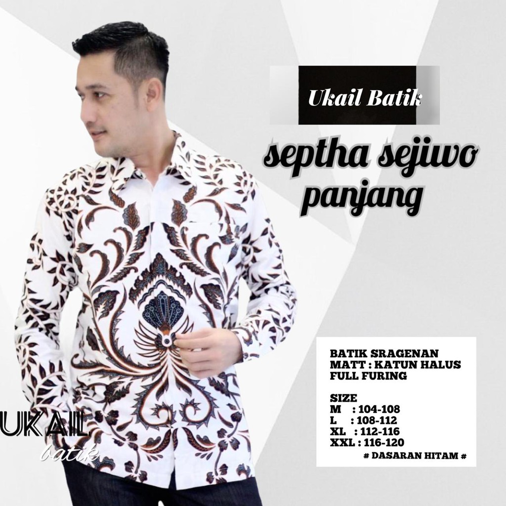 SEPTHA SEJIWO UKAIL KEMEJA BATIK SOLO PRIA LENGAN PANJANG LAPIS FURING ATASAN BATIK PREMIUM MODERN KATUN HALUS PARANG GURDO TRUNTUM SEJIWO SELING MERAH KERIS PUSOKO BALABADRA PEKSI PUSPO SELING MERAH ARDANA BIRU JEJAKA MERAH PEKSI SELING PARANG WENING