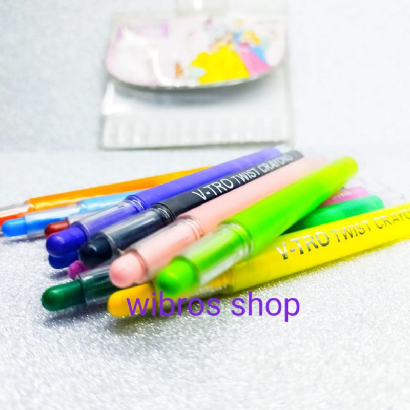 

Twist Oil pastel crayon putar V-tro 12 warna pendek original