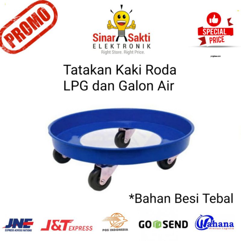 Tatakan Kaki Roda Alas Dudukan Tabung Gas Elpiji Galon Air Bahan Besi