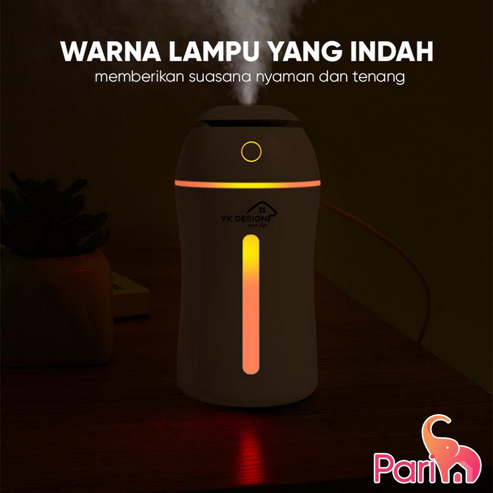 Pelembab Udara Mini / Mini Humidifier USB MICRO dengan Lampu LED Warna Bermerek YK DESIGN YK-512