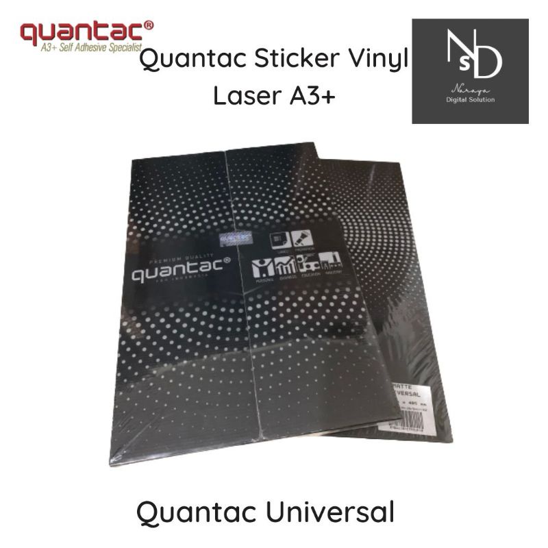 

Quantac Sticker Vinyl Laser stiker Digital A3+ - Pack isi 100 lembar