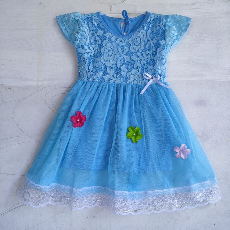 Dress anak 1 2 tahun baju anak cewek perempuan gaun cantik unik tutu brokat (Dress fitriyalova)