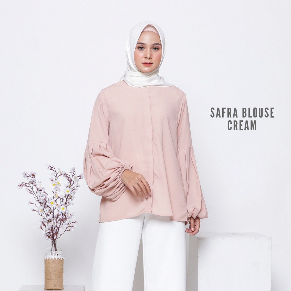 Safra Blouse Baju  Atasan Wanita  by FEMINE Shopee  Indonesia