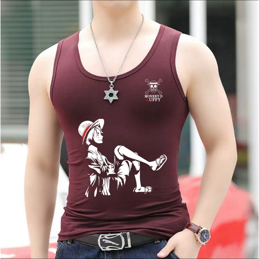 ALIPIO  Singlet LUFFY / singlet motif / kaos cowok / kaos santai