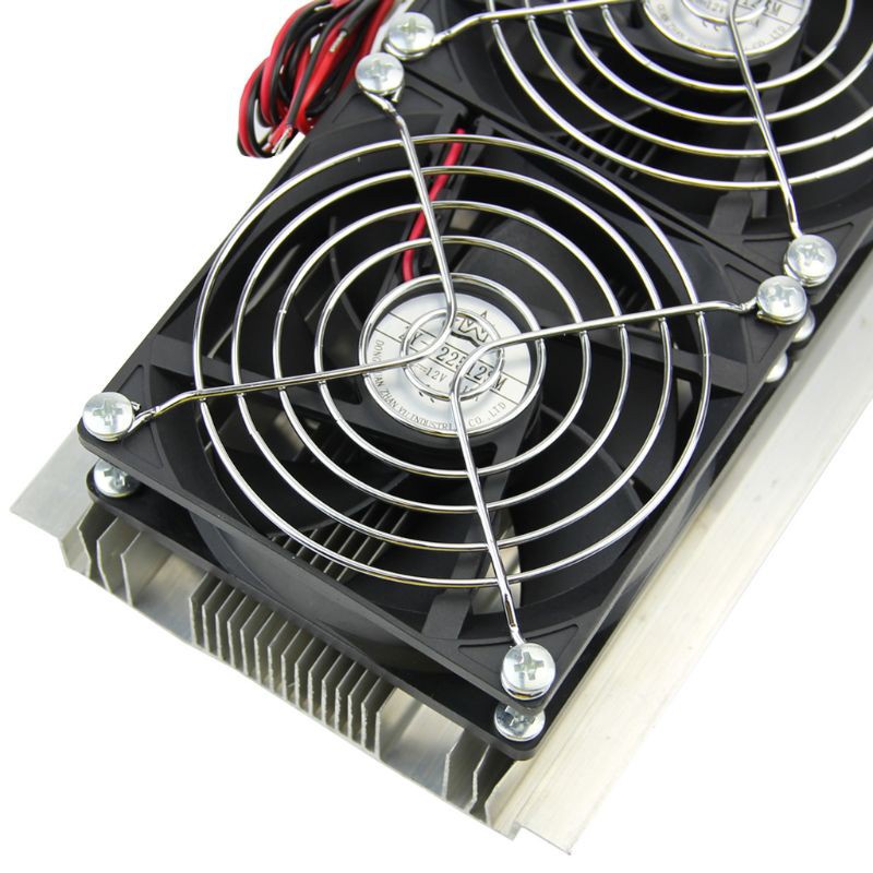 btsg 1PC Thermoelectric Peltier Refrigeration Cooling System Kit Cooler Double Fan