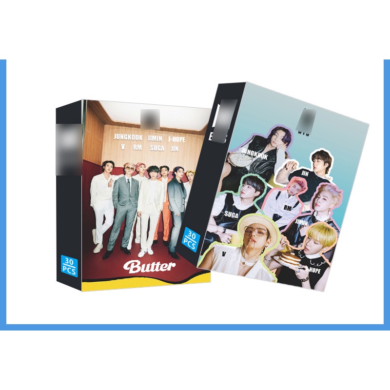 30pcs / Kotak Kartu Foto BTS Album Butter JUNGKOOK V JIMIN JIN SUGA Lomo Untuk Hadiah