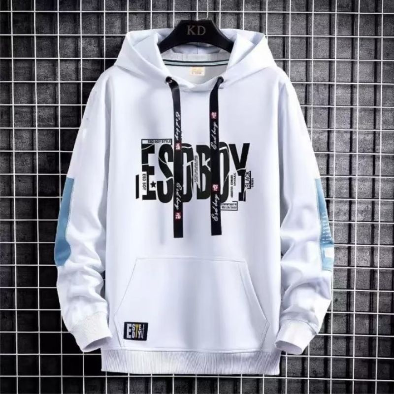 Sweater hoodie pria ESOBOY sweter cowok distro bahan katun